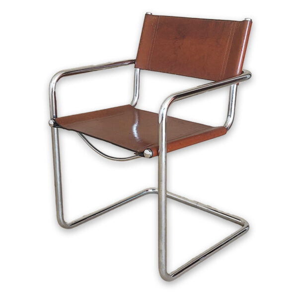 Sedie design metallo e pelle anni 70