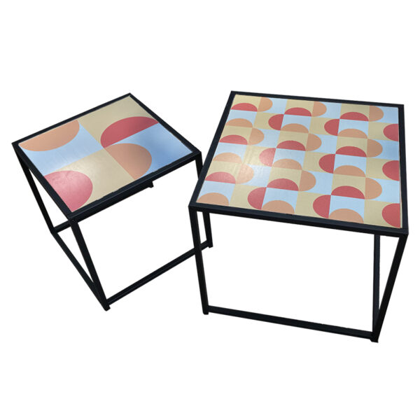 Set 2 tavolini da caffè con piani intercambiabili - immagine 4