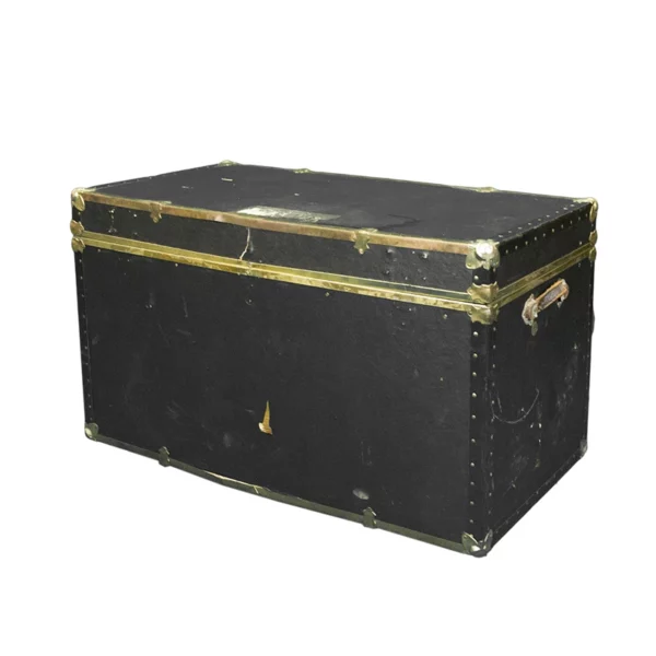 Baule vintage colore nero 108x56x68,5cm