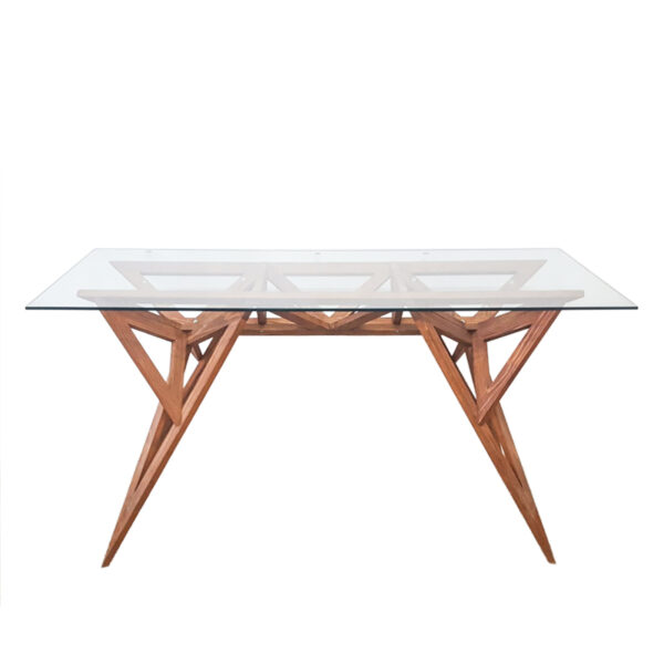 Tavolo in legno e vetro 135x55cm