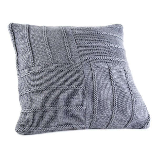 Cuscino con rivestimento in lana color grigio 2