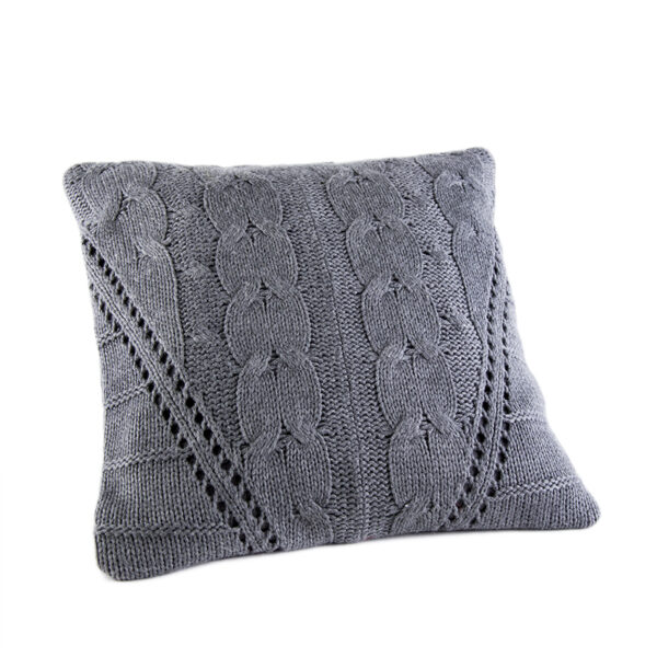 Cuscino con rivestimento in lana color grigio