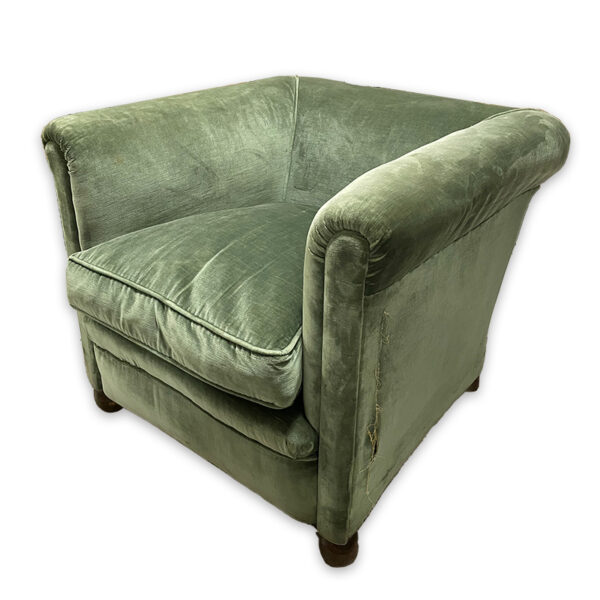 Poltrona in velluto verde