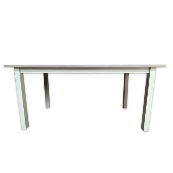 Tavolo da pranzo o scrivania in legno con piano in laminato grigio e struttura bicolore 160x80cm