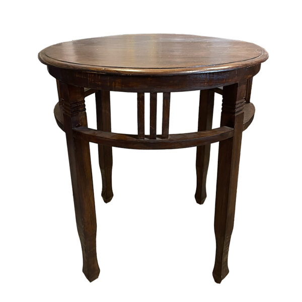 Tavolino tondo legno scuro