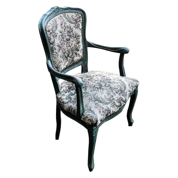 Poltroncine Barok verdi con rivestimento in Gobelin