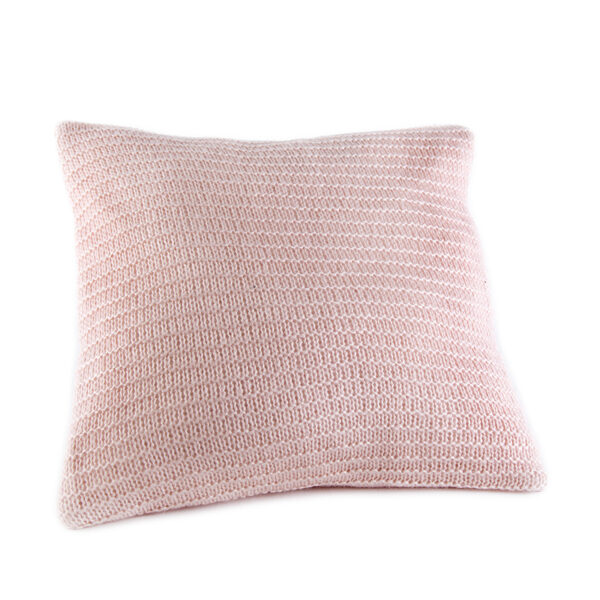 Cuscino con rivestimento in lana color rosa
