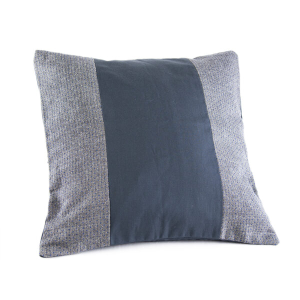 Cuscino con rivestimento in tessuto di cotone bicolore grigio petrolio