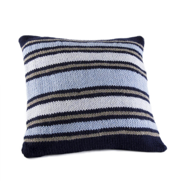 Cuscino con rivestimento in lana con motivo a righe