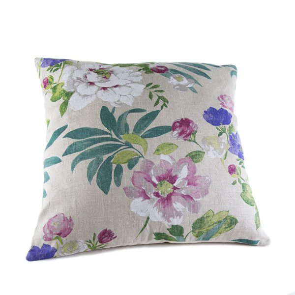 Cuscino con rivestimento in tessuto di cotone con fantasia floreale 2