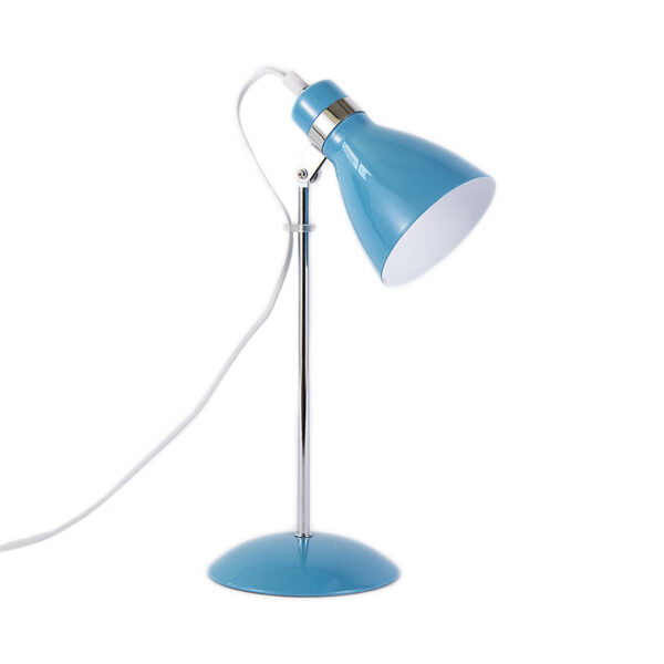 Lampada da scrivania in metallo blu