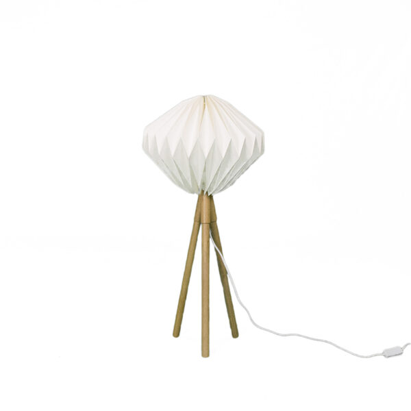 Lampada in legno e carta