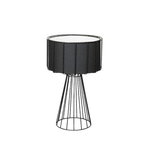 Lampada in metallo e cotone nero