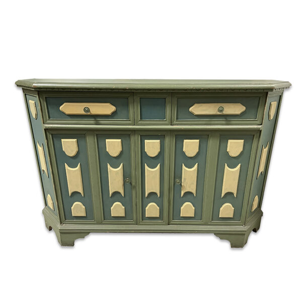 Credenza in legno color verde