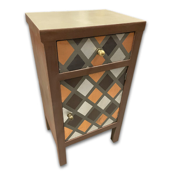 Comodino decorato geometrico