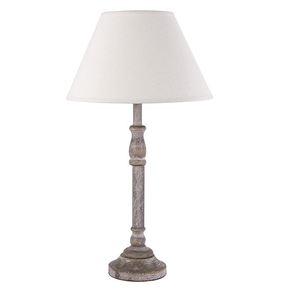 Lampada in stile country con base di legno decapato