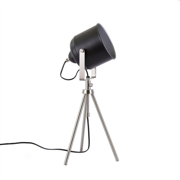 Lampada stile industriale su treppiede in metallo