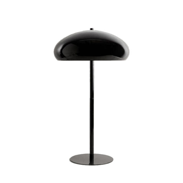Lampada da tavolo a fungo in metallo nera