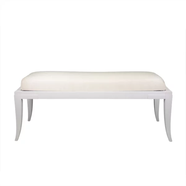 Panca in legno bianco con imbottitura