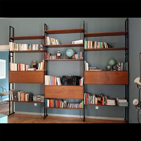 Libreria ferro e legno modulare