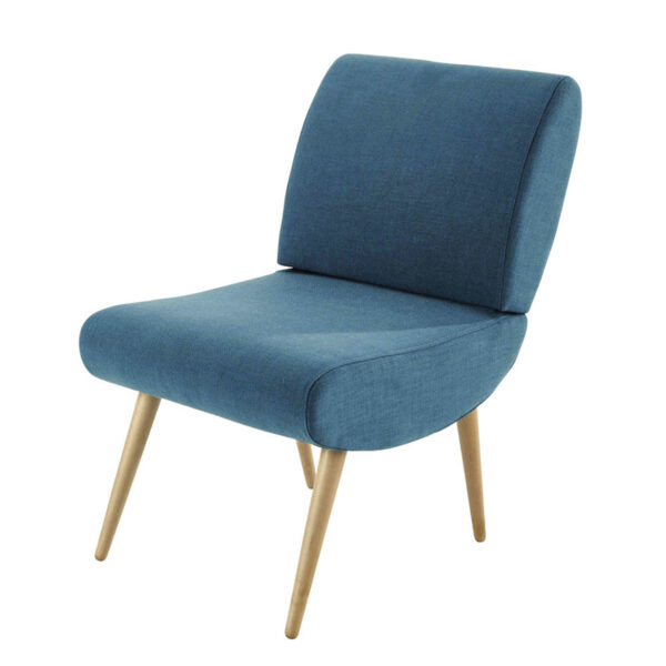 Poltroncina in tessuto blu petrolio