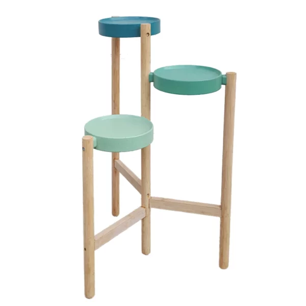Porta piante a tre piani verde H78cm