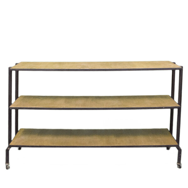 Scaffale basso ferro e legno