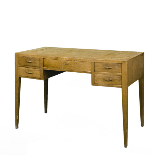 Scrivania vintage in legno con cassetti