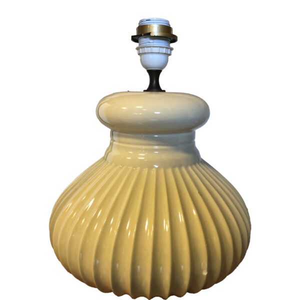 Lampada in ceramica tonda color crema