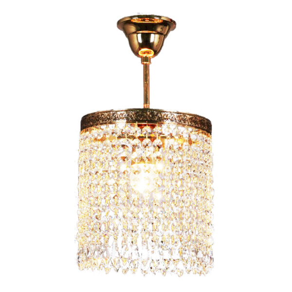 Lampadario cilindrico a gocce cristallo