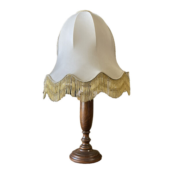 Abat-jour vintage in legno classica con stelo affusolato