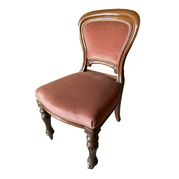 Sedie '800 in legno rivestite vinaccia