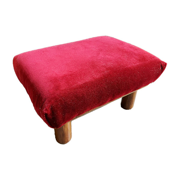 Poggia piedi in velluto rosso