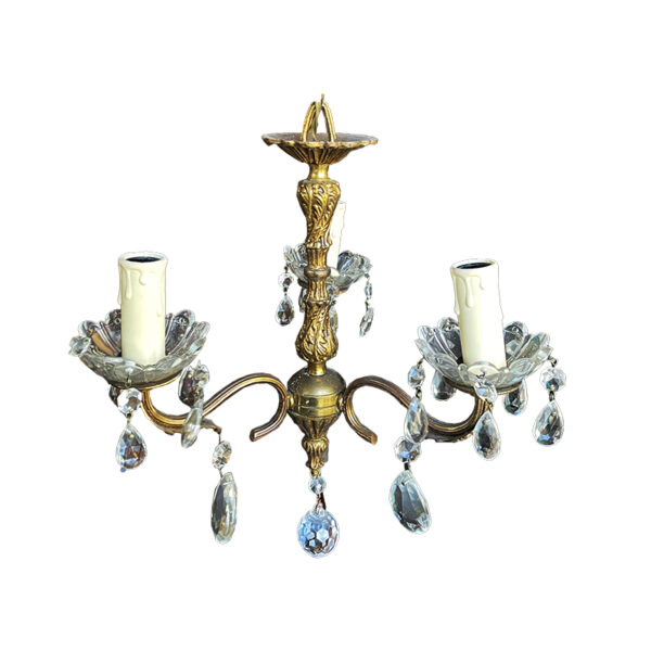 Lampadario vintage in ottone a gocce