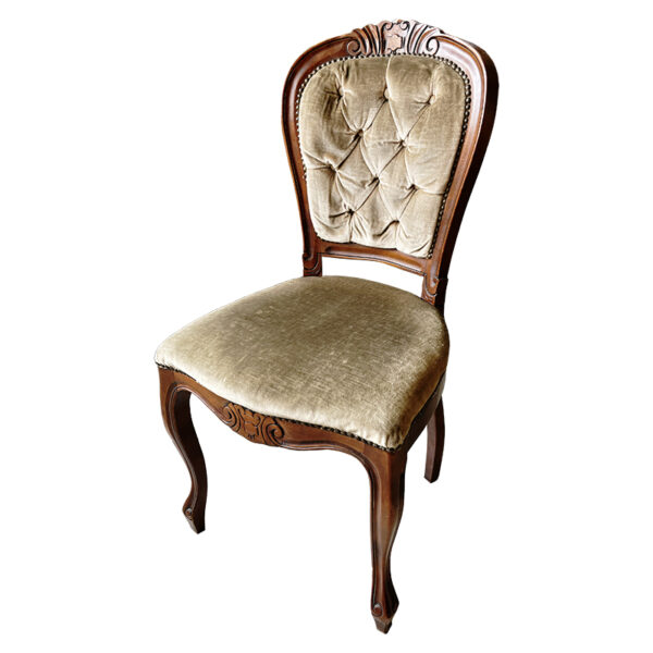 Sedie Luigi Filippo imbottite in velluto beige