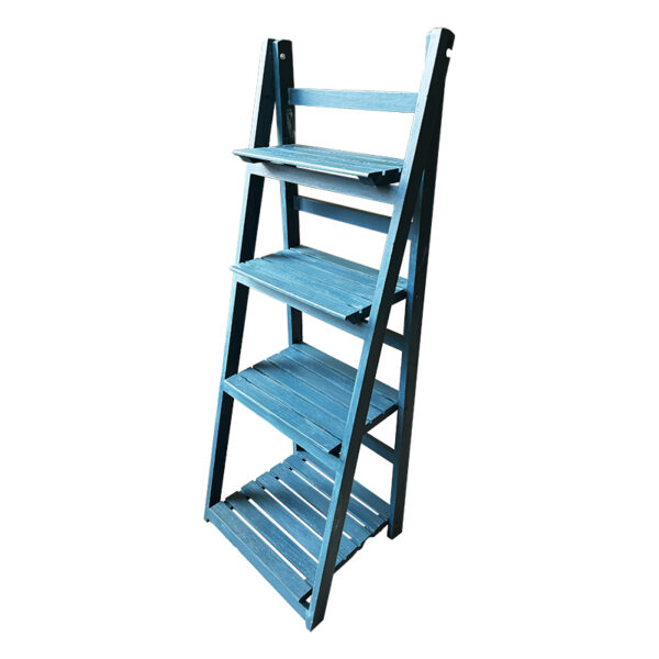 Mensola a scaletta in legno blu