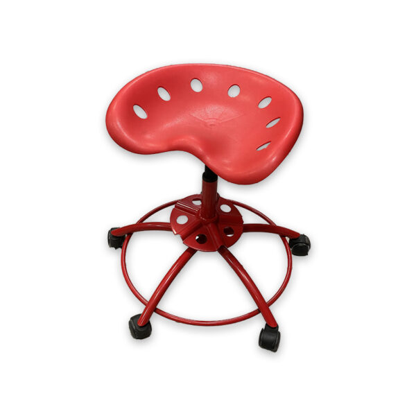 Sgabellino con rotelle in plastica rosso IKEA Traktor 1990