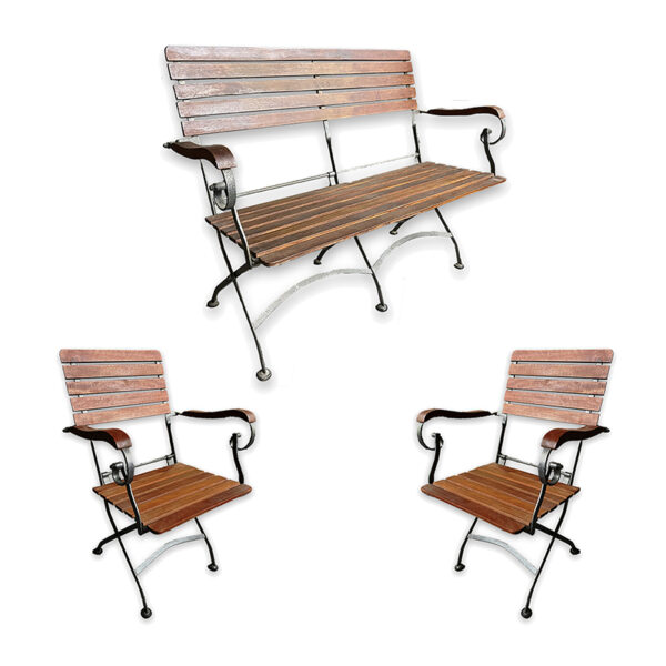 Salotto in legno e ferro da esterno - immagine 3