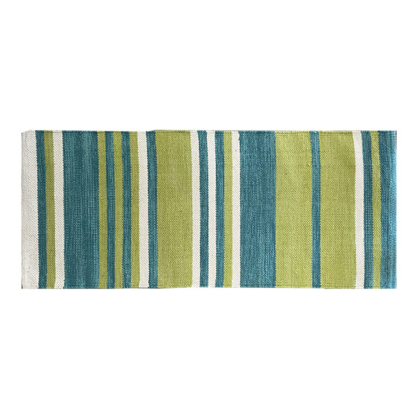 Tappeto lungo a righe in gradazioni di verde 50x110cm