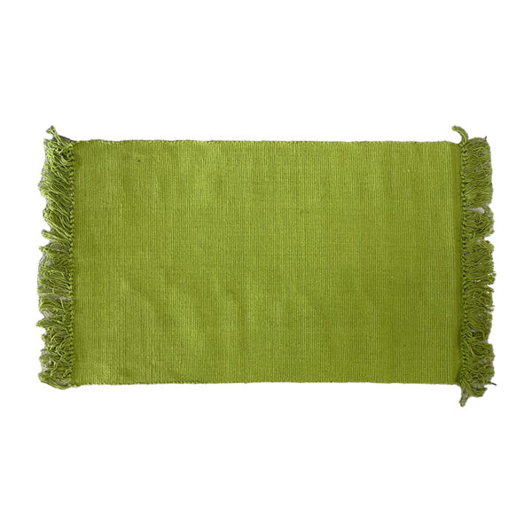 Tappeto verde con frange 50x80cm