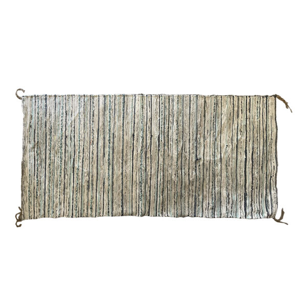 Tappeto lungo a righe milti colori nero e celeste Tanum 70x180cm