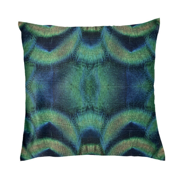 Cuscino psichedelico verde e blu
