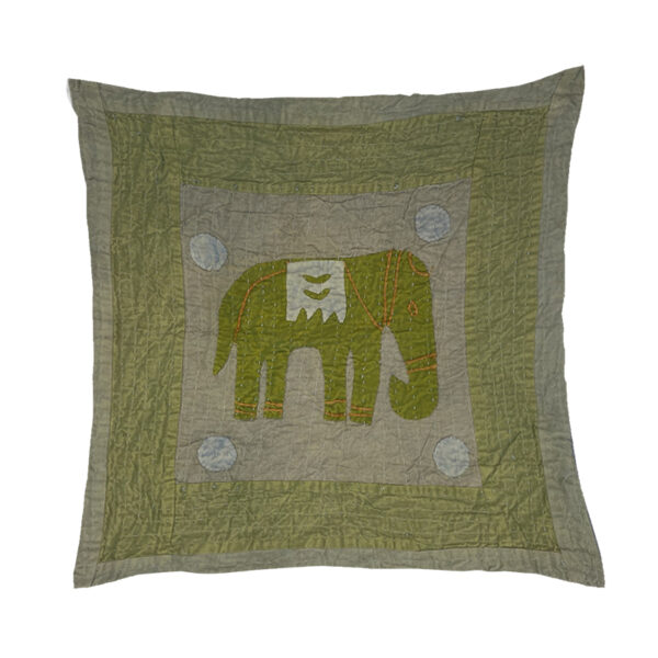 Cuscino indiano elefante verde