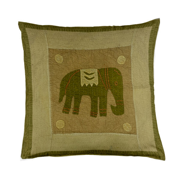Cuscino indiano elefante verde scuro