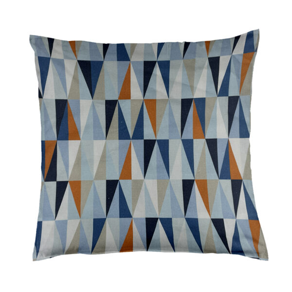 Cuscino a triangoli multicolor blu e arancio