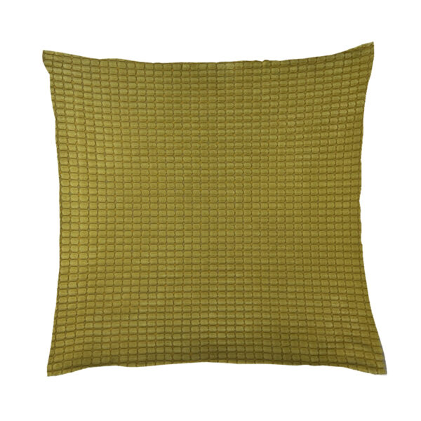 Cuscino con trama in velluto giallo