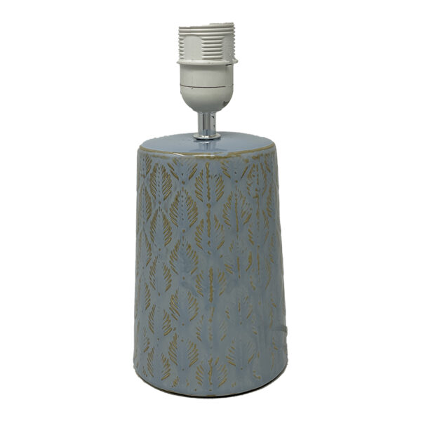Lampada in ceramica bleau con foglie in oro