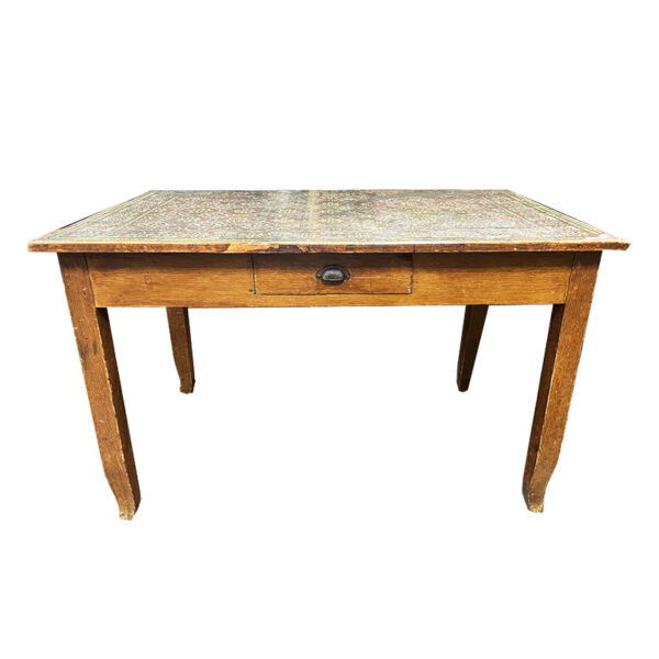 Tavolo in rovere e pelle 130x78cm