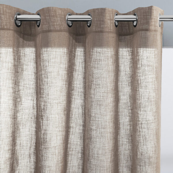 Tenda semifiltrante ad anelli marrone H280x140cm