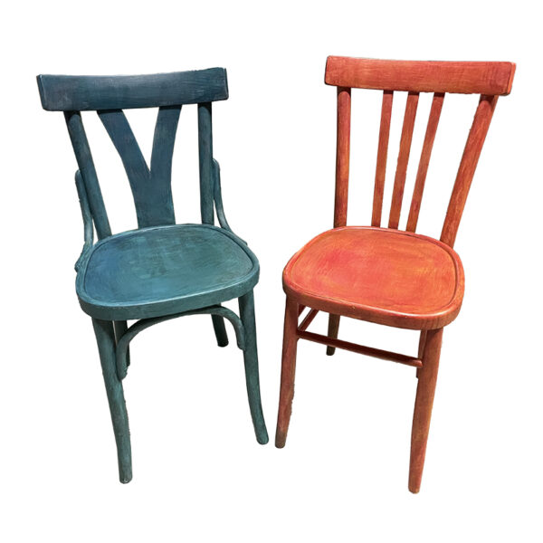 Coppa sedie Milano, colori blu e rosso scarlatto